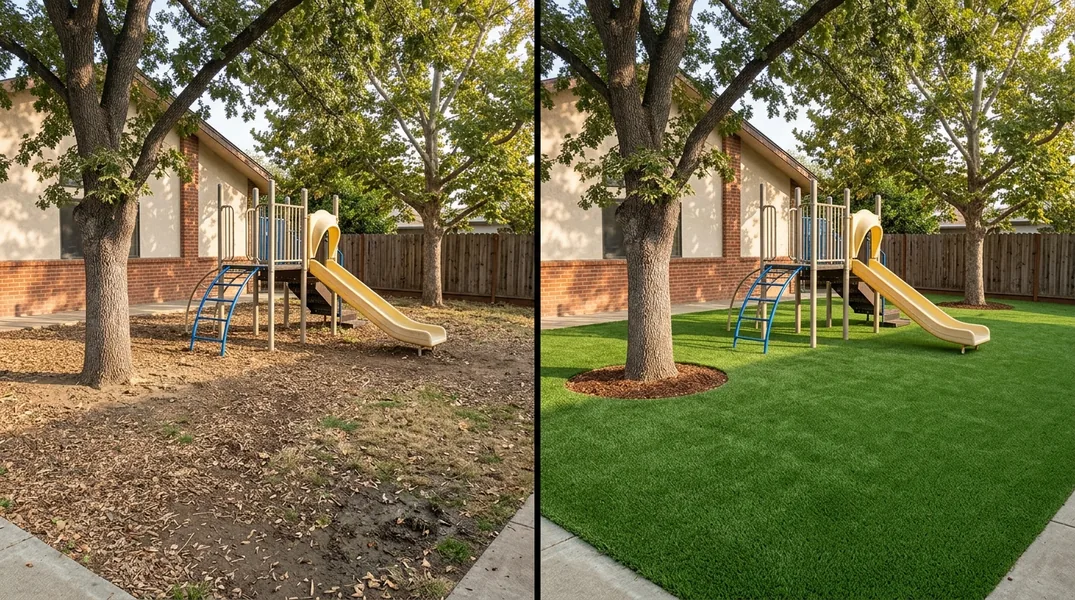 Result artificial grass installation in Sacramento - Sacramento Turf Installation