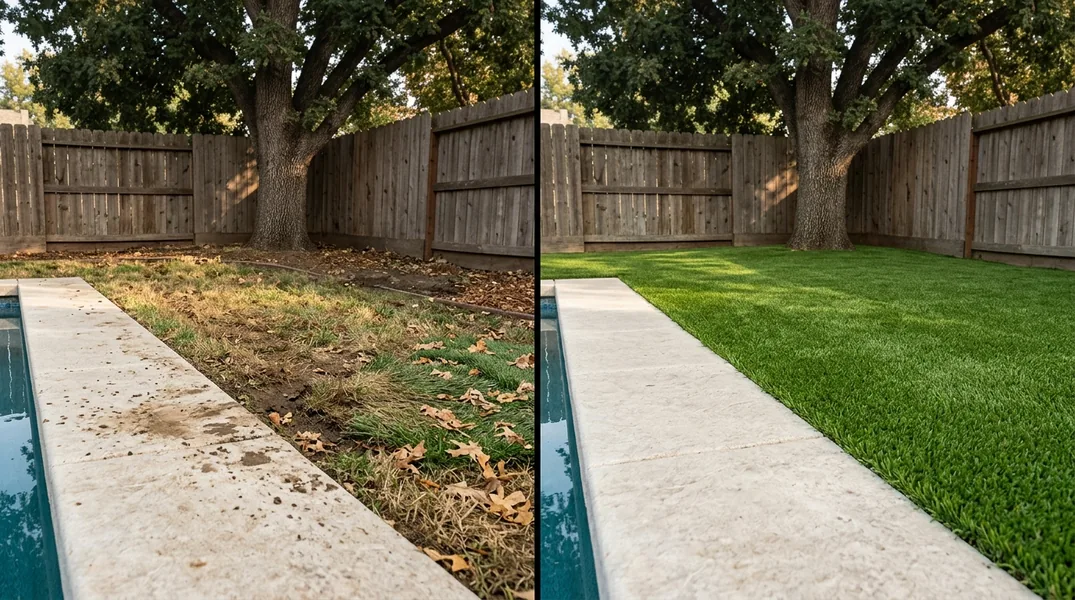 Result artificial grass installation in Sacramento - Sacramento Turf Installation